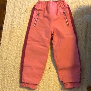 Pink Obermeyer snow pants. Size 5. Barely used. Has the I-Grow feature.